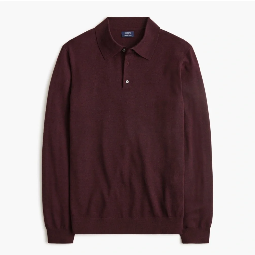 J. Crew Men's Deep Burgundy Polo Shirt